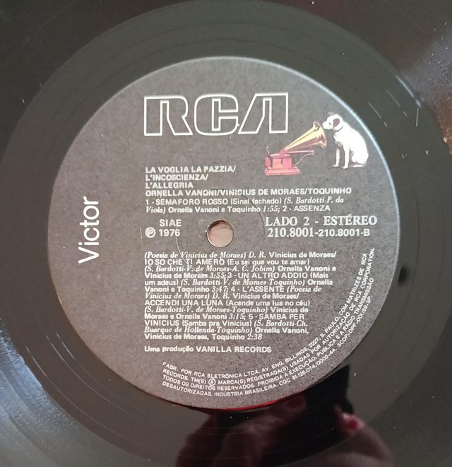 Vinicius De Moraes Ornella Vanoni Toquinho LP