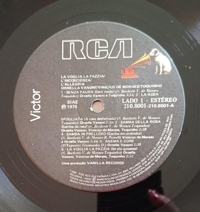 Vinicius De Moraes Ornella Vanoni Toquinho LP