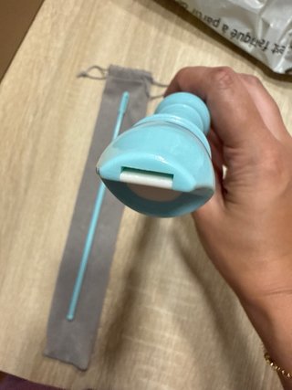 Flauta dulce azul con funda