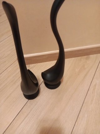 Coppia cigni in legno ebano nero