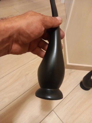 Coppia cigni in legno ebano nero