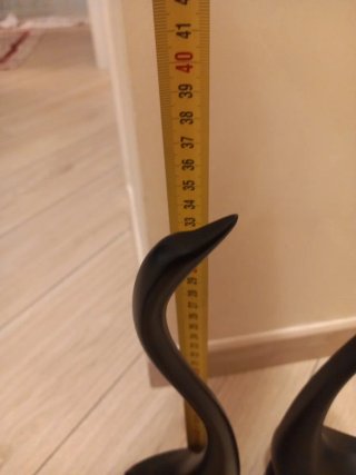 Coppia cigni in legno ebano nero