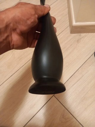 Coppia cigni in legno ebano nero