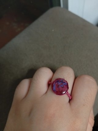 Anillo artesanal flores encapsuladas