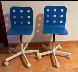 2 Sillas Infantiles Escritorio IKEA con Ruedas.