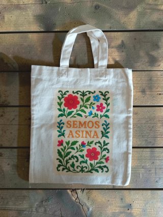 Bolsa de lona Somos Asina con flores