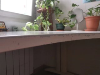 Scrivania e cassettiera da ufficio L in legno ovale
