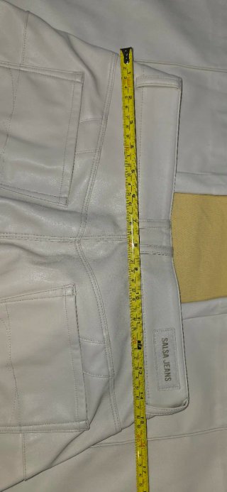 Pantalón Salsa Jeans efecto piel crema Talla XL