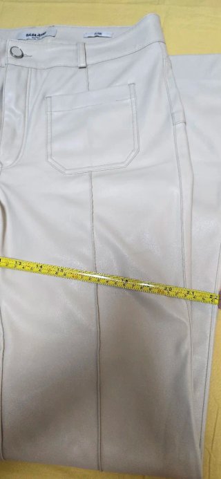 Pantalón Salsa Jeans efecto piel crema Talla XL