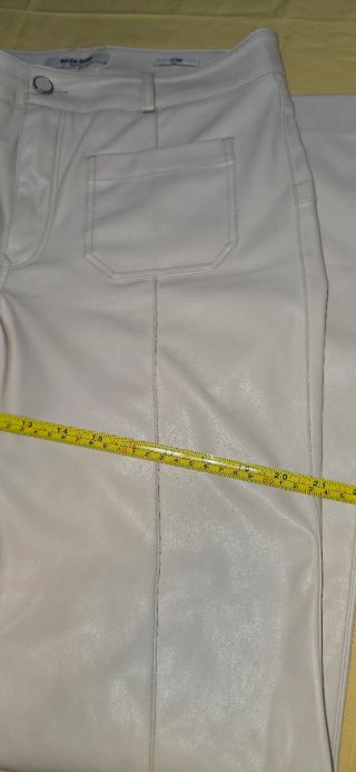 Pantalón Salsa Jeans efecto piel crema Talla XL