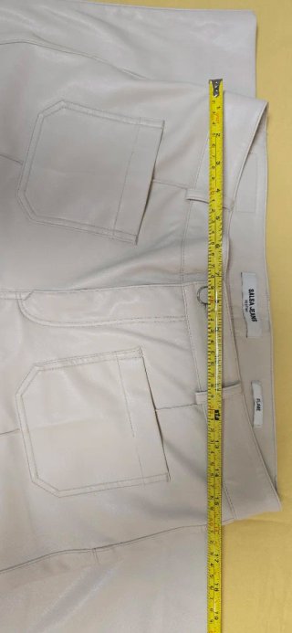Pantalón Salsa Jeans efecto piel crema Talla XL