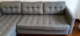Sofá FALSLEV chaise longue tela gris