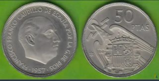 50 Pesetas Franco 1957 * 67. Sin circular