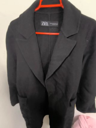 Abrigo largo Zara negro. XS OVERSIZED