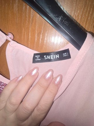 Blusa SHEIN gasa bicolor lentejuelas