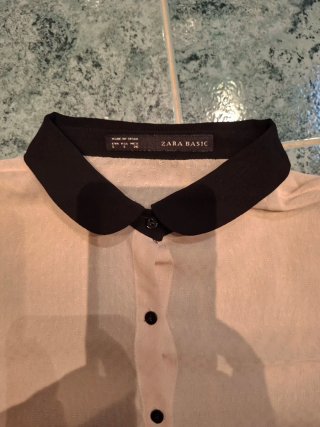 Camisa Zara Basic rosa S/36