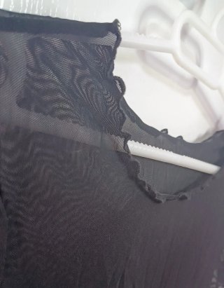 Camiseta transparente negra manga corta