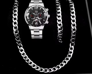 Conjunto Joyas Hombre: Reloj y Cadena y pulsera