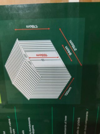 Caseta de jardín 215x130x178cm