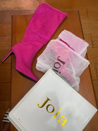 Botas Joria fucsia con strass