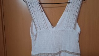 Vestido largo blanco con volantes