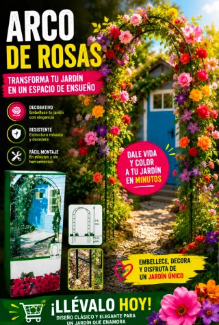 Arco de Rosas Decorativo Metálico