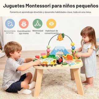 Mesa de actividades de madera para niños