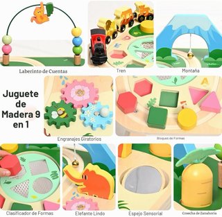 Mesa de actividades de madera para niños