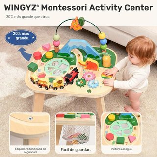 Mesa de actividades de madera para niños