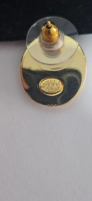 Pendientes Chanel Negro y Dorado