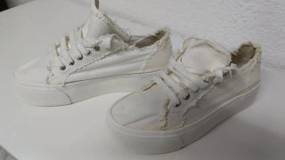 Zapatillas Pull&Bear plataforma blancas T.37
