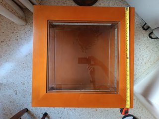 Mesa auxiliar madera y cristal
