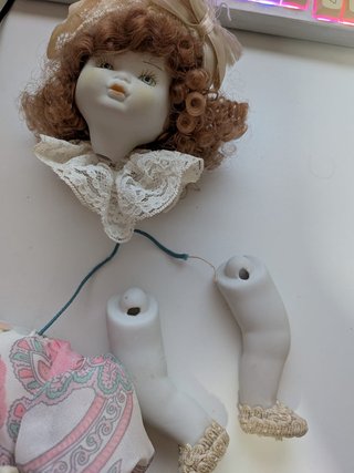 Bambola porcellana vintage - Da restaurare
