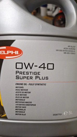 Aceite Motor Delphi 0W-40 Prestige Super Plus 5L