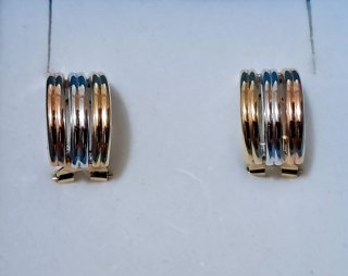 Pendientes Oro 18k Tricolor