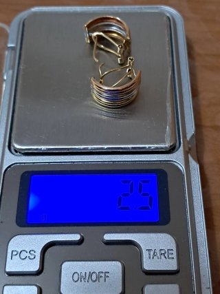 Pendientes Oro 18k Tricolor