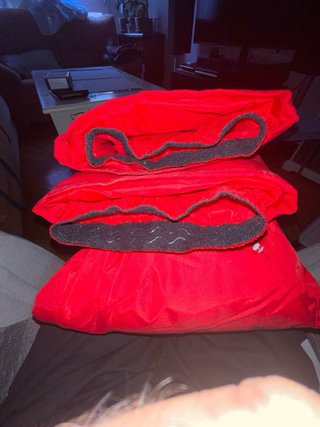 Pantalón de esquí rojo con tirantes