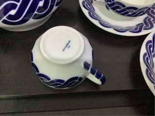 Juego de tetera Sargadelos  Cadrelo azul y blanco