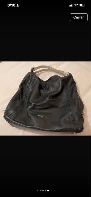 Bolso Furla Negro con Asas Blancas