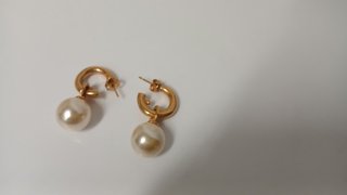 Pendientes Aro Perla Dorados