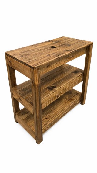 Mueble baño madera maciza reciclada color roble