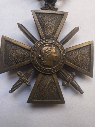 Medalla Croix de Guerre 1914-1915 Francia 1a GM