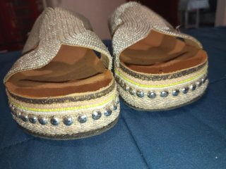 Sandalias Belles Mujer Beige/Plata