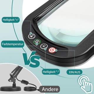 Lámpara de suelo lupa 10x con luz LED