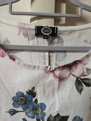 Blusa Estampada Flores Algodón Talla L