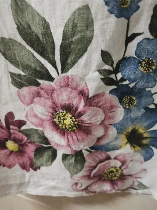 Blusa Estampada Flores Algodón Talla L