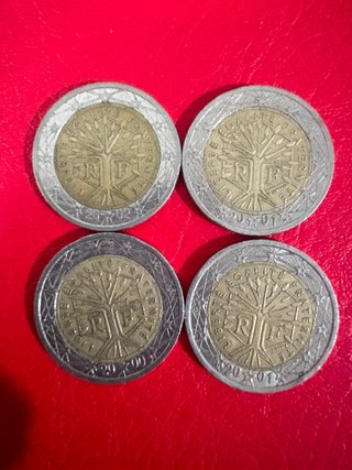 4 Monedas 2€ Francia Árbol de la Vida
