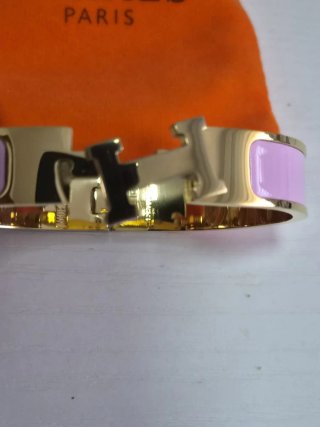 Pulsera Hermes Dorada y Rosa