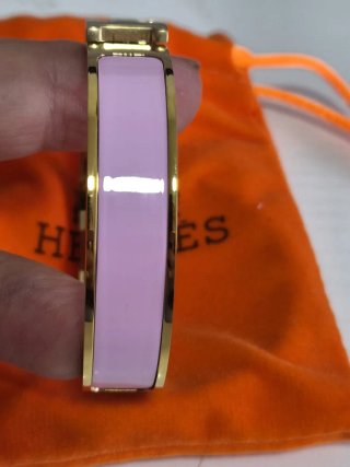 Pulsera Hermes Dorada y Rosa