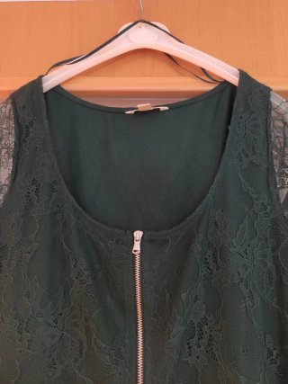 Vestido verde encaje cremallera